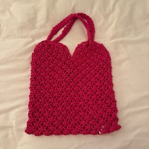 J. Crew Pink Braided Tote Bag